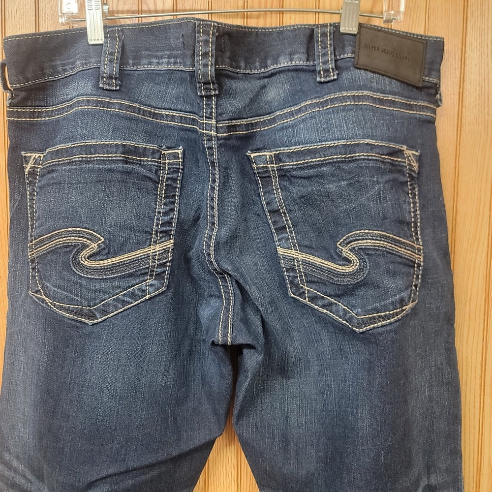 Silver Jeans Eddie Relaxed Straight Dark Wash Mens 38x32 Y2K Workwear Gru ge